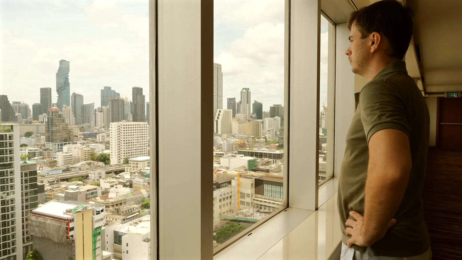 The Miami skyline seen from a high-rise window